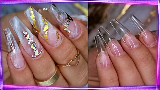 Uñas Efecto Marmol con Gel ⎮soft gel nails *unhas para o dia das bruxas