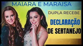 MAIARA E MARAISA RECEBEM DECLARAÇÃO DE CANTOR SERTANEJO