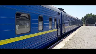 2ТЭ10УТ-0077 с пасс. поездом #109-110 Херсон-Львов прибывает на станцию Николаев|ЖД транспорт УЗ|