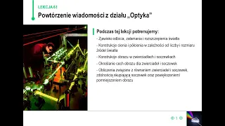 Fizyka - klasa 8 - Powtórzenie wiadomości z działu Optyka