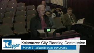 Kalamazoo City Planning Commission Meeting, March 5, 2020