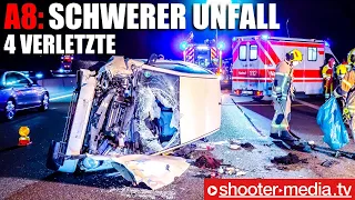 🚒 A8: Schwerer Unfall mit 4 Verletzten 🚑 | 🚒 Feuerwehr Rutesheim & Leonberg im Einsatz