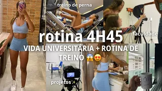 4H45 AM -  conciliando VIDA UNIVERSITÁRIA com rotina de TREINO e HÁBITOS SAUDÁVEIS! ✨