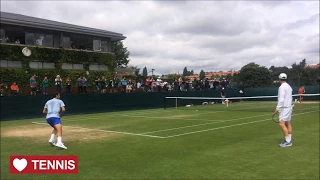 Roger Federer Training at Wimbledon 2017 - Court Level View