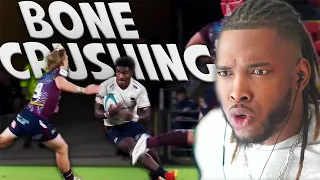 American Reacts To The Brutal Sport of rugby! Bone Crushing Hits!