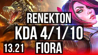 RENEKTON vs FIORA (TOP) | 4/1/10, 68% winrate | BR Master | 13.21