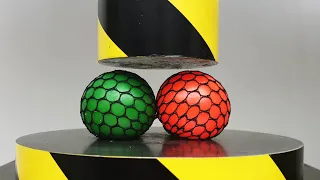 EXPERIMENT HYDRAULIC PRESS 100 TON vs two Anti Stress Balls