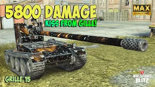 Grille 15 in Action 5800 DAMAGE ⭕️ Ace Badge ⭕️ WoT Blitz Gameplay