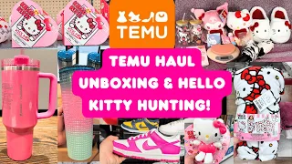 💖Hello Kitty Temu Haul Unboxing  + Hello Kitty Hunting! 🥰 #temu #hellokitty #stanleycup