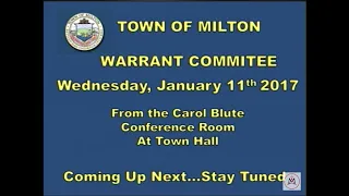 Warrant Committee - January 11th, 2017