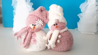 СНЕГОВИК ИЗ НОСКОВ ЗА 5 МИНУТ..МК.... A SOCK SNOWMAN IN 5 MINUTES...