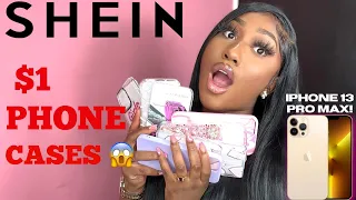 HUGE SHEIN PHONE CASE HAUL + TRY ON | IPHONE 13 PRO MAX | *CHEAP* $1 PHONE CASES!! IT’S AMOYIA