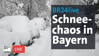 Schneechaos in Bayern: Zug- und Flugverkehr in München eingestellt | BR24live