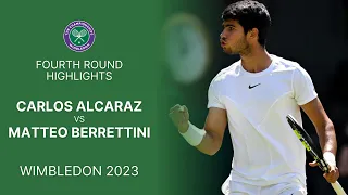 Carlos Alcaraz vs Matteo Berrettini | Round 4 Match Highlights | Wimbledon 2023 Gameplay