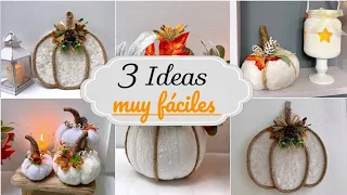 Cómo Hacer Decoraciones Económicas para OTOÑO - INVIERNO! 🍂 3 Manualidades muy fáciles y rápidas!