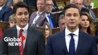 Poilievre claims Trudeau “panicked” for “plummeting” in polls over parliament's summer break | FULL