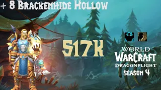 +8 Brackenhide Hollow | M+ | 10.2.6 | 517k overall Retri Paladin Dragonflight S4 Fortified PUG