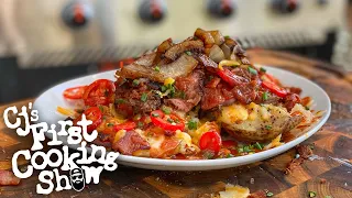 Open Faced Loaded Steak Baked Potato | CJ's First Cooking Show| Blackstone Griddles