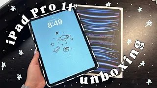 m2 ipad pro 11" unboxing 📦 | silver 🩶 |  setup + accessories