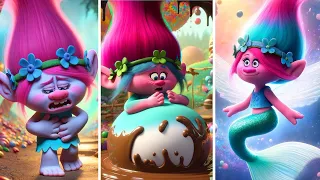 If Poppy the mermaid gets lost in a mysterious world? Trolls 3 fantasy story (2024)