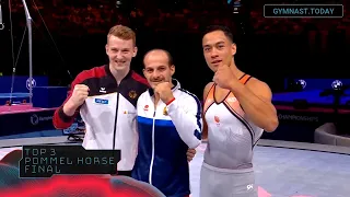 Top 3 in Pommel Horse Final - 2022 Munich European Championship - Men's Artistic Gymnastics