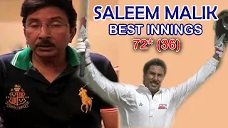 SALEEM MALIK BEST INNING AGAINST INDIA IN KOLKATA | 72 OF 36 BALLS | CLASSIC PLAYER