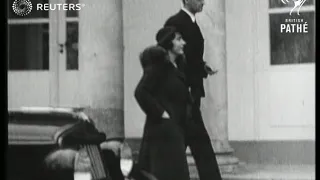 Princess Ingrid of Sweden and Prince Frederick of Denmark visit Sodertalje (1935)