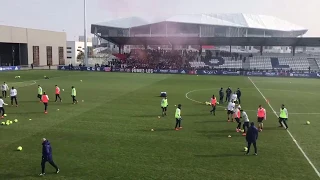 OL VS ASSE  " DERBY AVANT MATCH LES ULTRAS METTENT LE FEUX À L'ENTRAÎNEMENT - LYON 1950 "