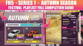 FORZA HORIZON 5 - AUTUMN FESTIVAL PLAYLIST HOW TO COMPLETE FH5 SERIES 1 FESTIVAL PLAYLIST COMPLETION