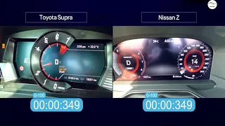 Toyota Supra ( 382 Hp ) vs Nissan Z ( 400 Hp ) Acceleration 0-200 Km/h Battle Pure Sound!!!!!!