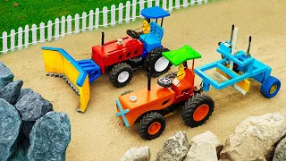 Diy tractor making mini Bulldozer & Leveler Machine | diy Plant & Harvest mini Grape Farm | HP Mini