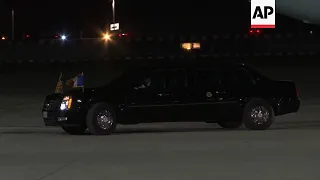 AP video of Trump and US first lady arriving in Paris