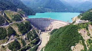 Enguri Dam, Georgia /ენგურის კაშხალი. Drone video / водохранилище и дамба Джвари Энгри, Грузия