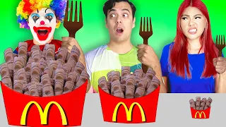 BIG, MEDIUM AND SMALL PLATE MC DONALD’S CHALLENGE | SIMPLE SECRET KITCHEN HACKS & TOOLS BY SWEEDEE
