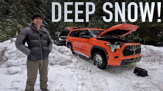 Sequoia TRD Pro Snow Wheeling in the Cascades