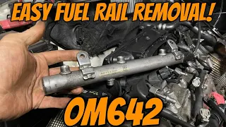Mercedes 3.0 CRD diesel fuel rail removal and installation technique