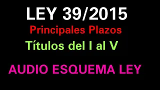 Esquema de plazos de la Ley 39/2015. Estudia conmigo y apréndete ésta ley fácilmente