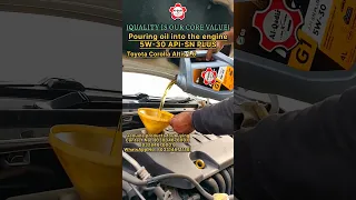 Pouring oil into the engine 5W-30 API-SN PLUS Fully Synthetic by || AL-Qadir Lube Xpress ||