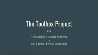 TK- 4th grade: Toolbox Lesson #2- Quiet & Safe Place Tool