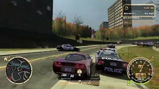 NFS Most Wanted 1000 COPS  VS Cherry Red Corvette C6