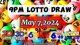 MAY 7,2024 TUESDAY 9PM DRAW 2D 3D 6D 6/42 6/49 6/58 PCSO LOTTO RESULTS TODAY @LotteryLounge