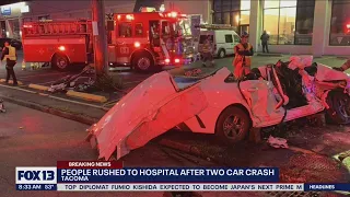 Several hurt in serious 2-car crash in Tacoma | FOX 13 Seattle