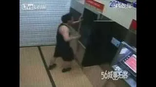 Drunk man starts smashing ATM after his card was swallowed