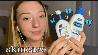 ASMR doing your skincare before bed🦋(layered sounds)