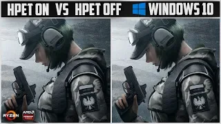 HPET ON vs HPET OFF ( WINDOWS 10 ) | Ryzen 5 2600 + VEGA 56 Gaming Benchmarks