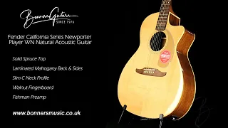 Fender California Series Newporter Player WN Natural Acoustic Guitar | Bonners Guitar Store