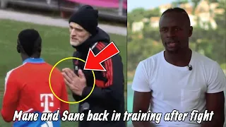 Tuchel talks with Mane and Sane in Bayern Munich training today