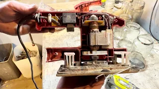 Electric sander tear down stripping and scraping ready to melt down all metals