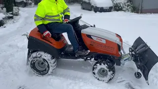 Odśnieżanie traktorem Stihl pług ASP125 RT6127ZL zima 2022