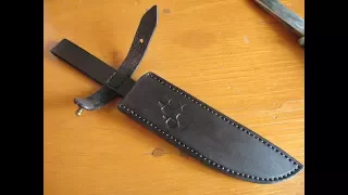 Шьем ножны для охотничьего ножа/I make scabbard for hunting knife